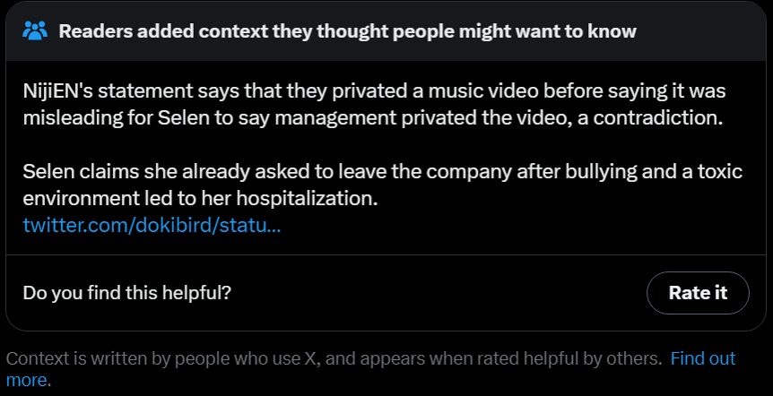 Selen Tatsuki elbocsátása vitát vált ki; a Nijisanji állítja, hogy „elenyésző pénzügyi hatásai lesznek”