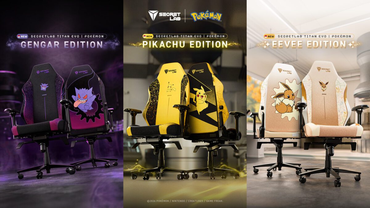 Fedezd fel a Secretlab új Pokémon TITAN Evo Gaming Székeit Pikachu, Gengar és Eevee kiadásokkal!