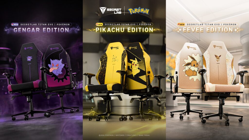 Titokzatos új Pokémon kollekció: Pikachu, Gengar és Eevee játékosszékek a Secretlab-tól!