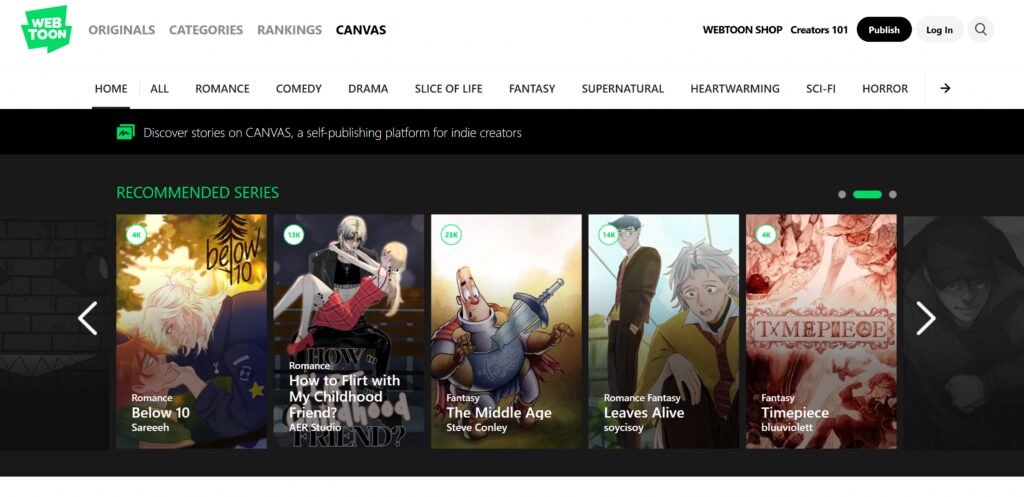 WEBTOON új egységes CANVAS platformja és amit ez jelent a készítők számára